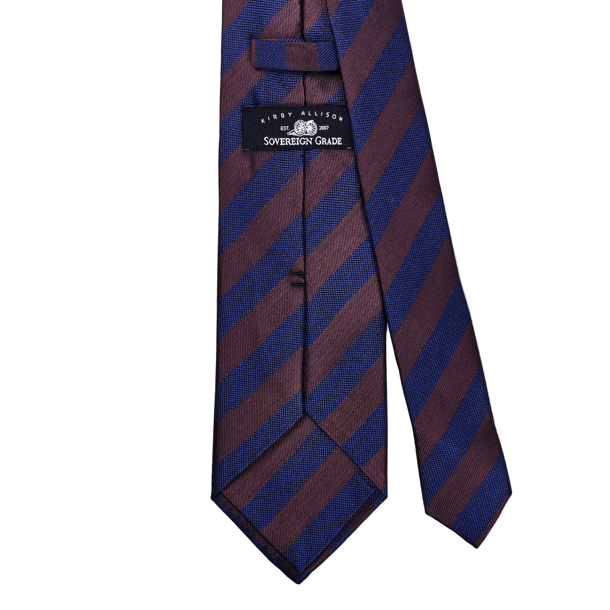 Sovereign Grade Woven Navy and Brown Rep Tie - 150 cm