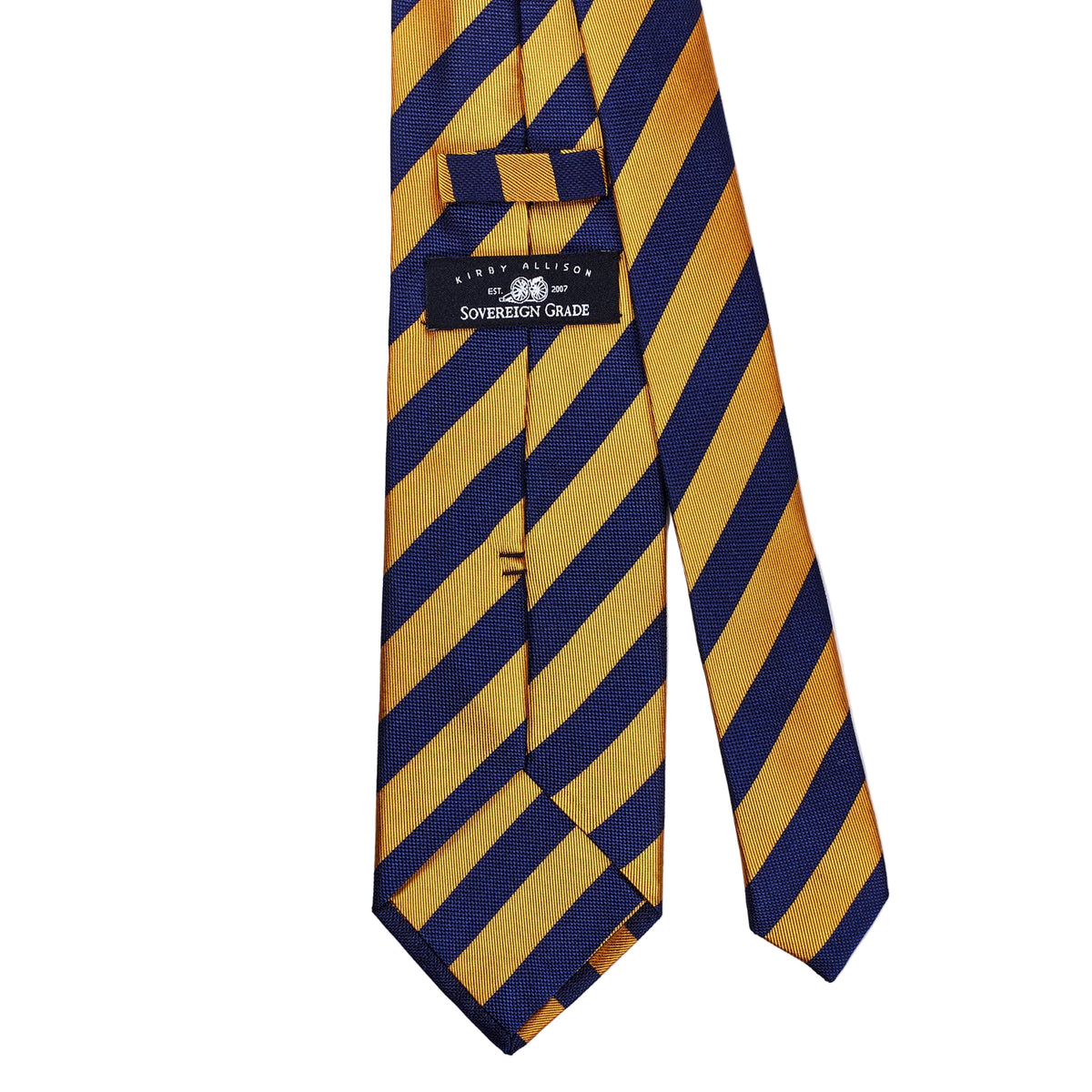 Sovereign Grade Woven Navy and Gold Rep Tie - 150 cm