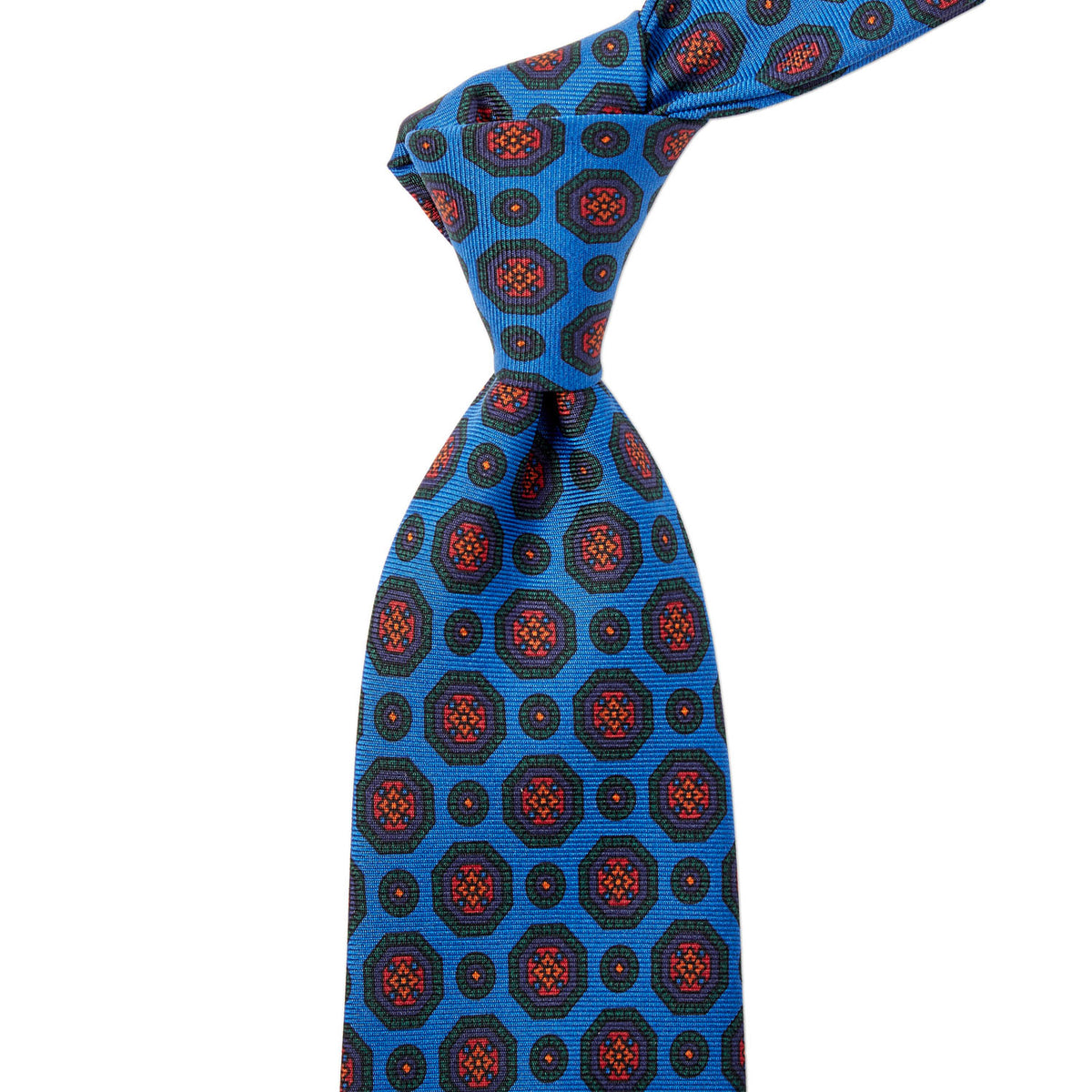 Sovereign Grade Madder Blue Geometric Ancient Madder Tie - 150 cm