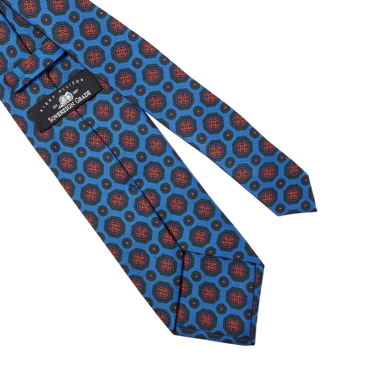 Sovereign Grade Madder Blue Geometric Ancient Madder Tie - 150 cm