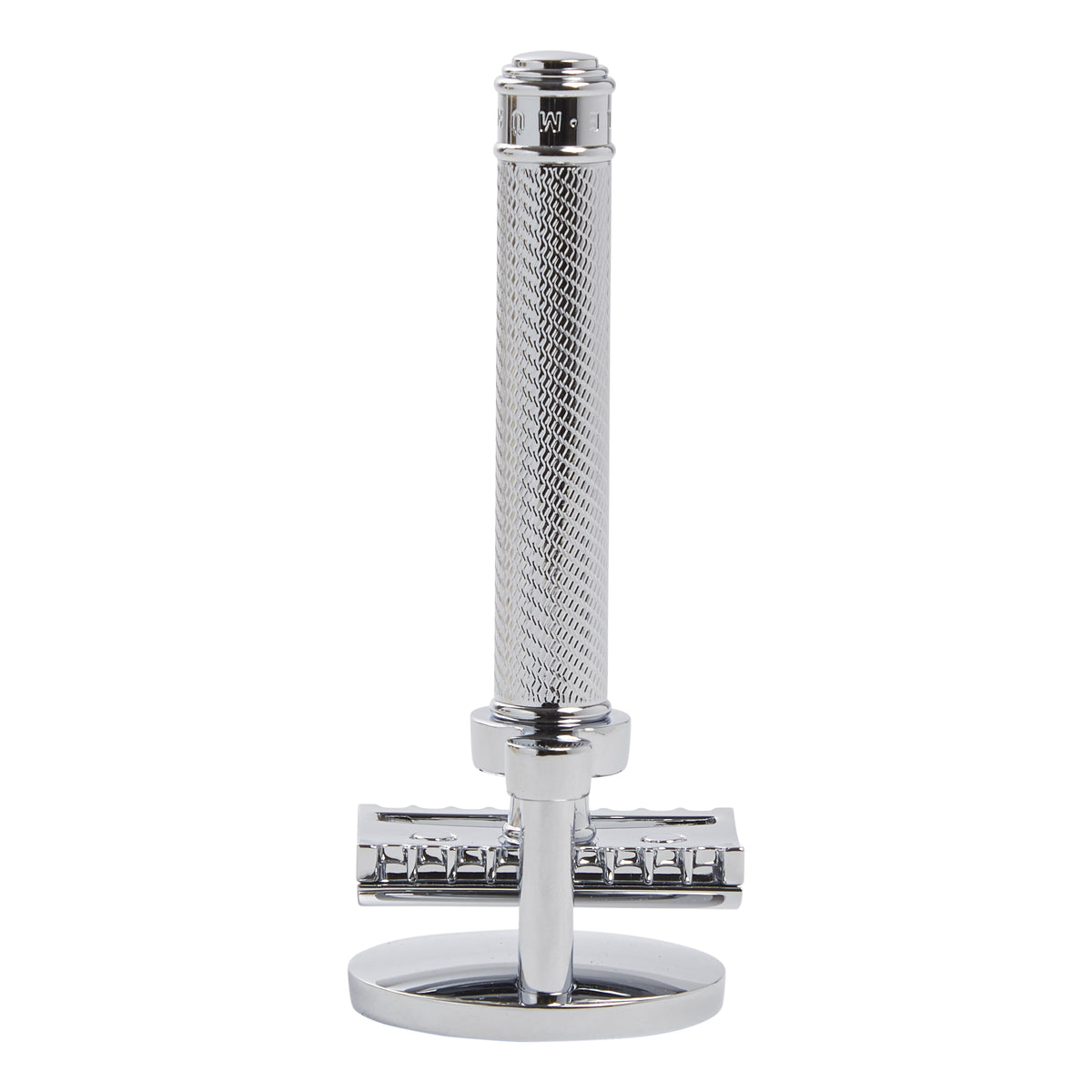An elegant KirbyAllison.com Muhle Safety Razor Stand displayed on a white background.