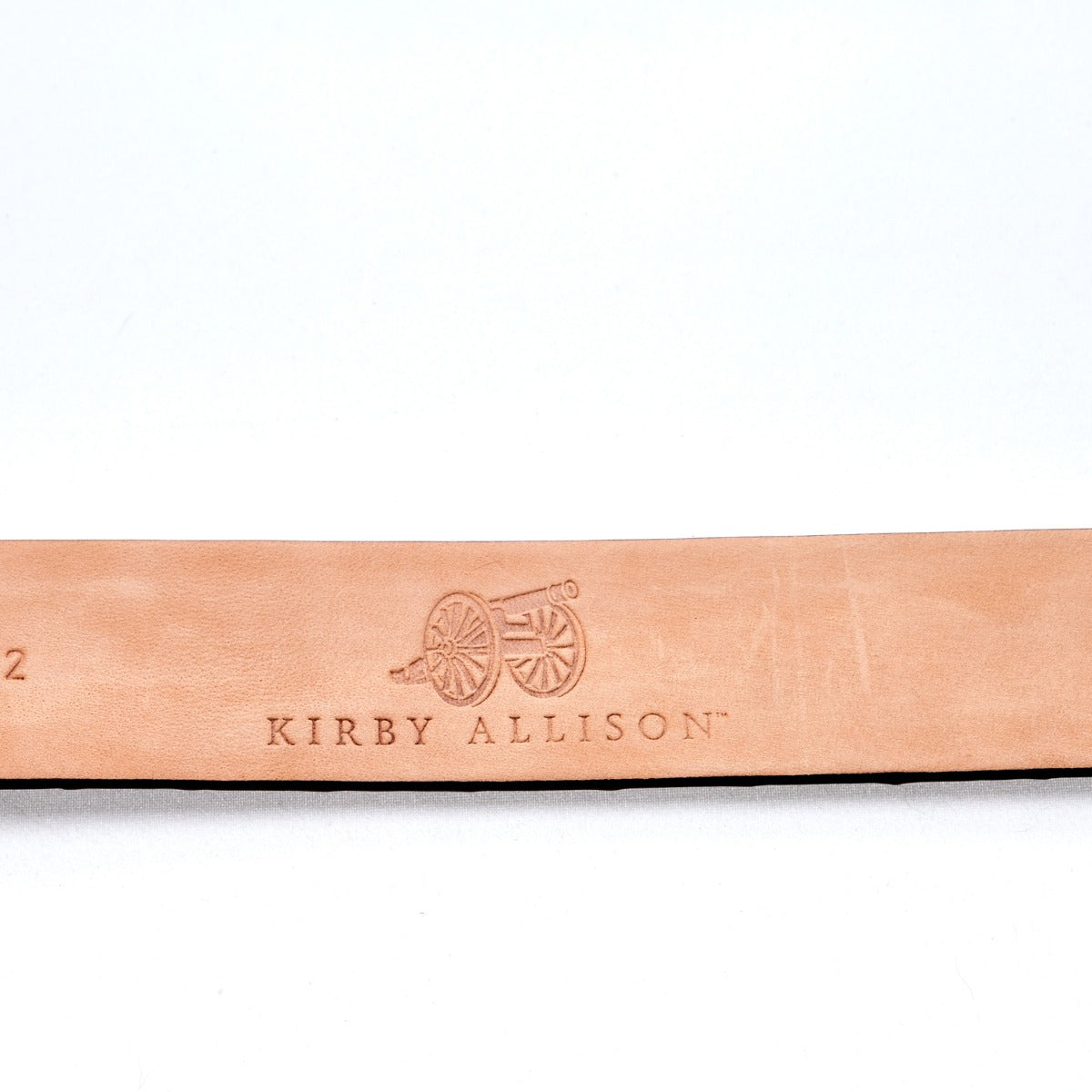 A Sovereign Grade Black Crocodile Belt with the word KirbyAllison.com on it, featuring a satin finish.