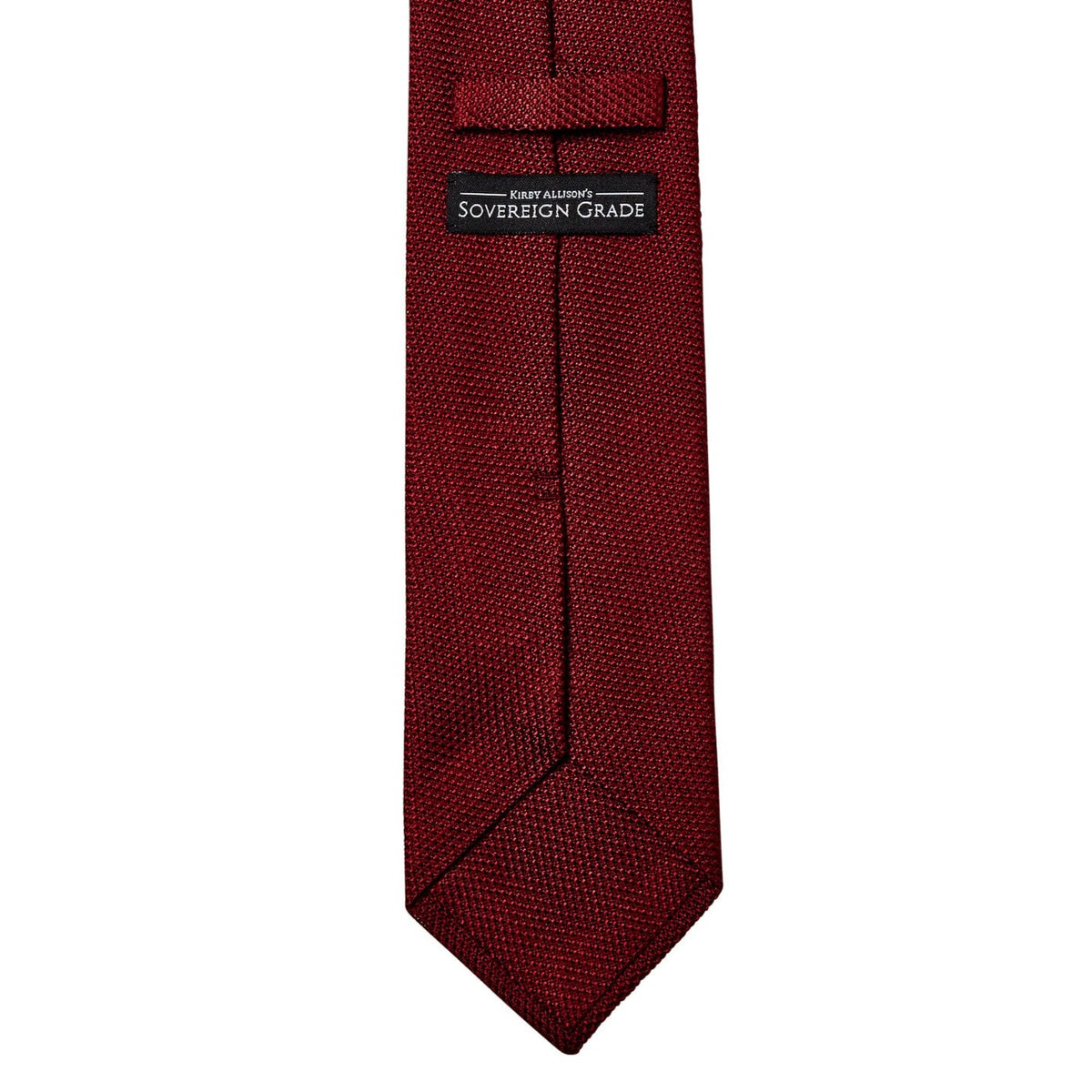 A Sovereign Grade Grenadine Fina Ruby Tie by KirbyAllison.com on a white background.