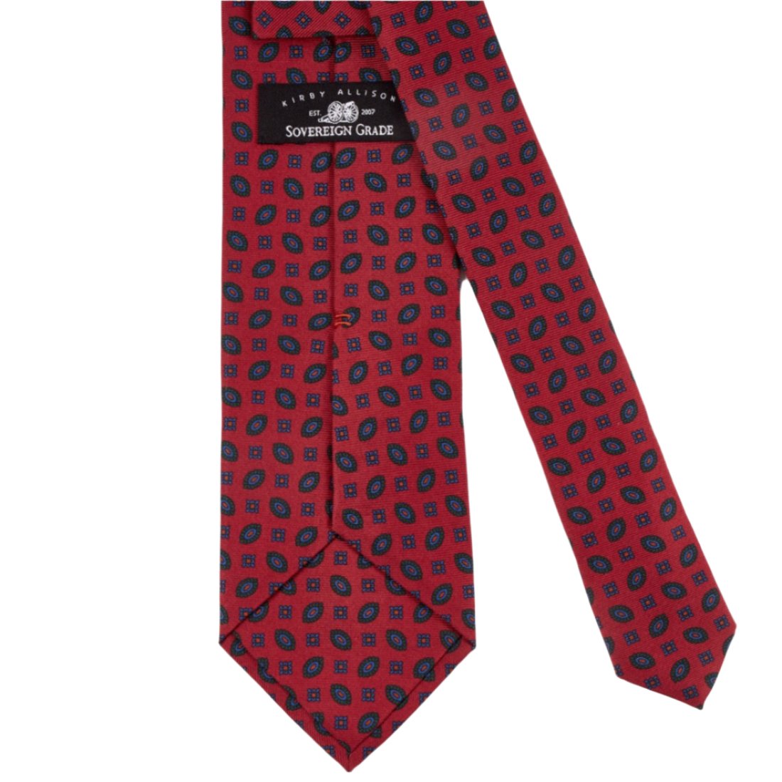 Sovereign Grade Rust Diamond Alternating Ancient Madder Silk Tie - 150 cm