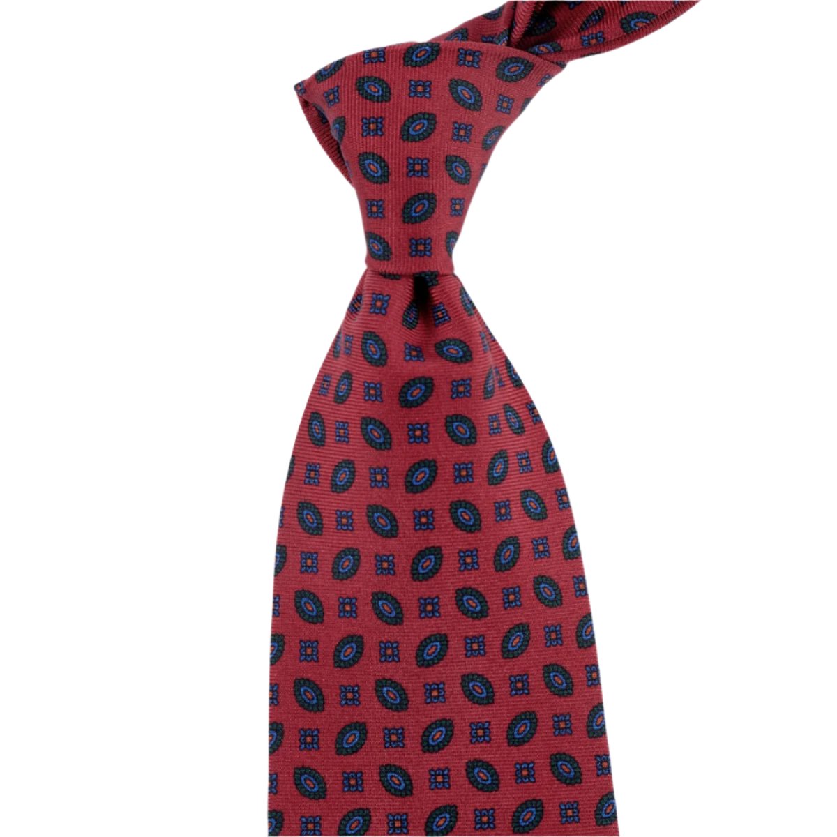 Sovereign Grade Rust Diamond Alternating Ancient Madder Silk Tie - 150 cm