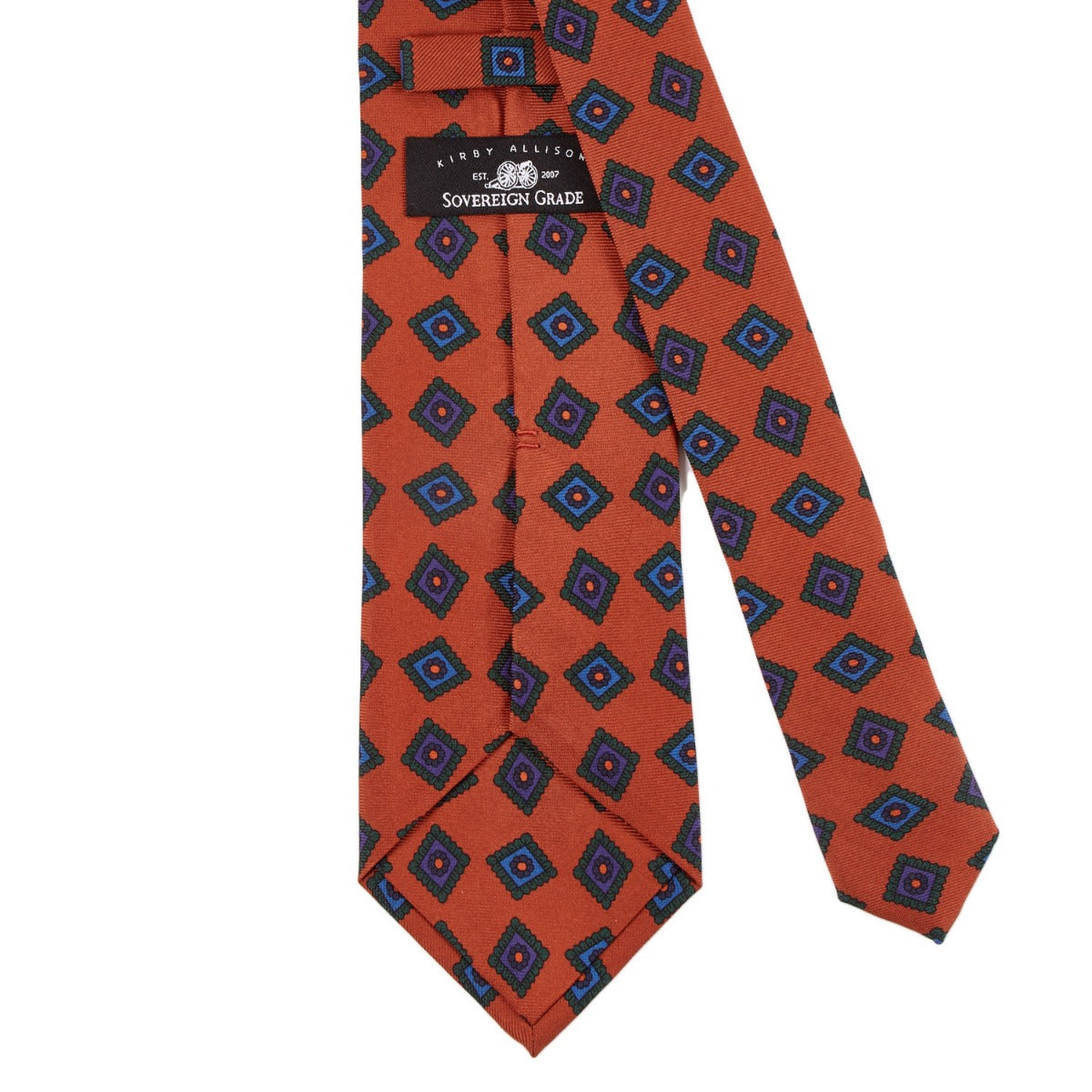 Sovereign Grade Chestnut Art Deco Ancient Madder Silk Tie - 150 cm