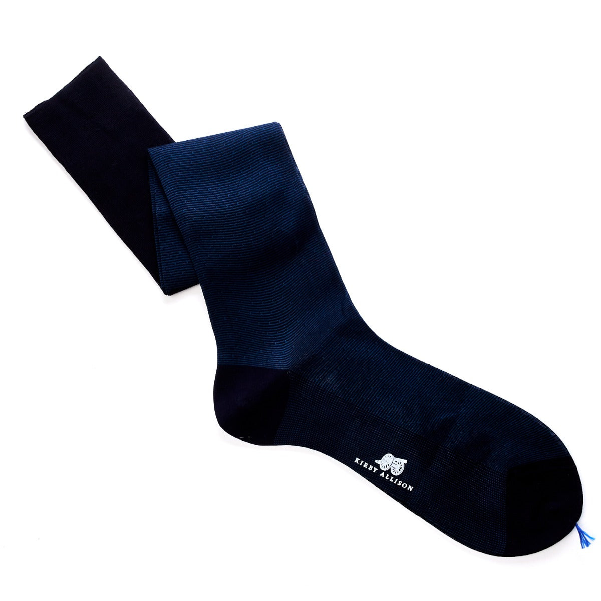 Sovereign Grade Horizontal Jacquard Cotton Dress Sock 11 / Navy & Blue