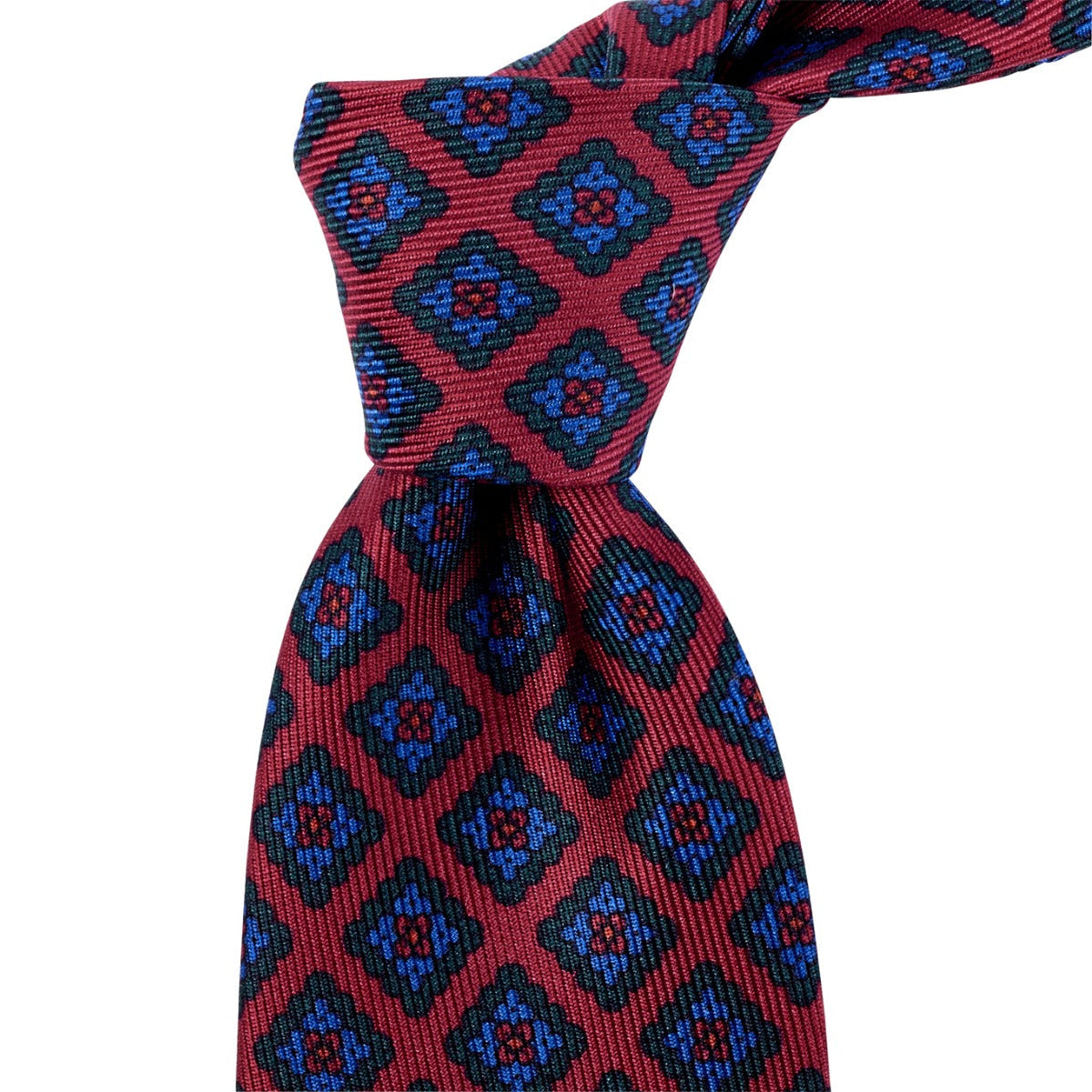 Sovereign Grade Oxblood Diamond Ancient Madder Silk Tie - 150 cm