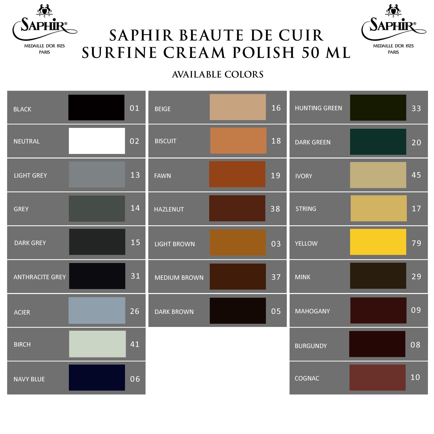 Saphir Beauté du Cuir Products - Belmont Leather Company