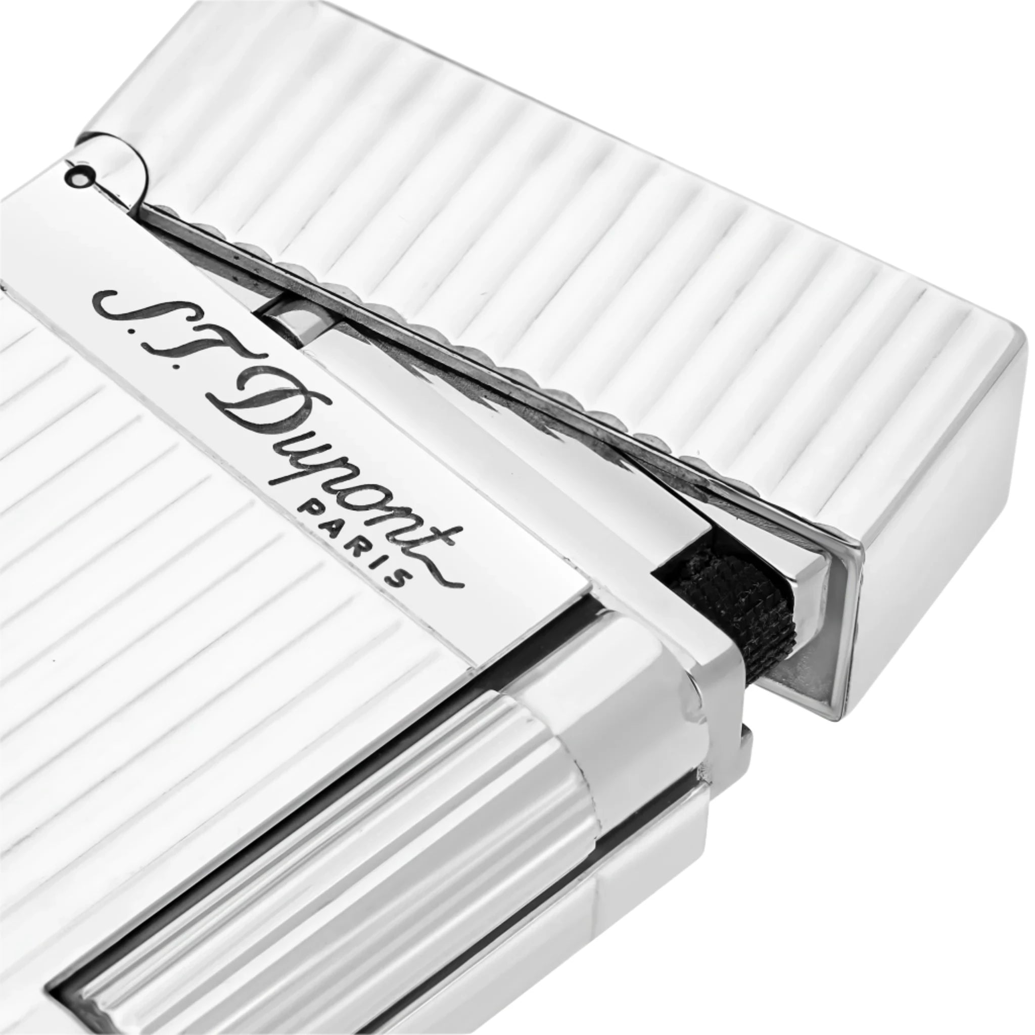 S.T. Dupont Line 2 Vertical Lines Silver Plated Lighter