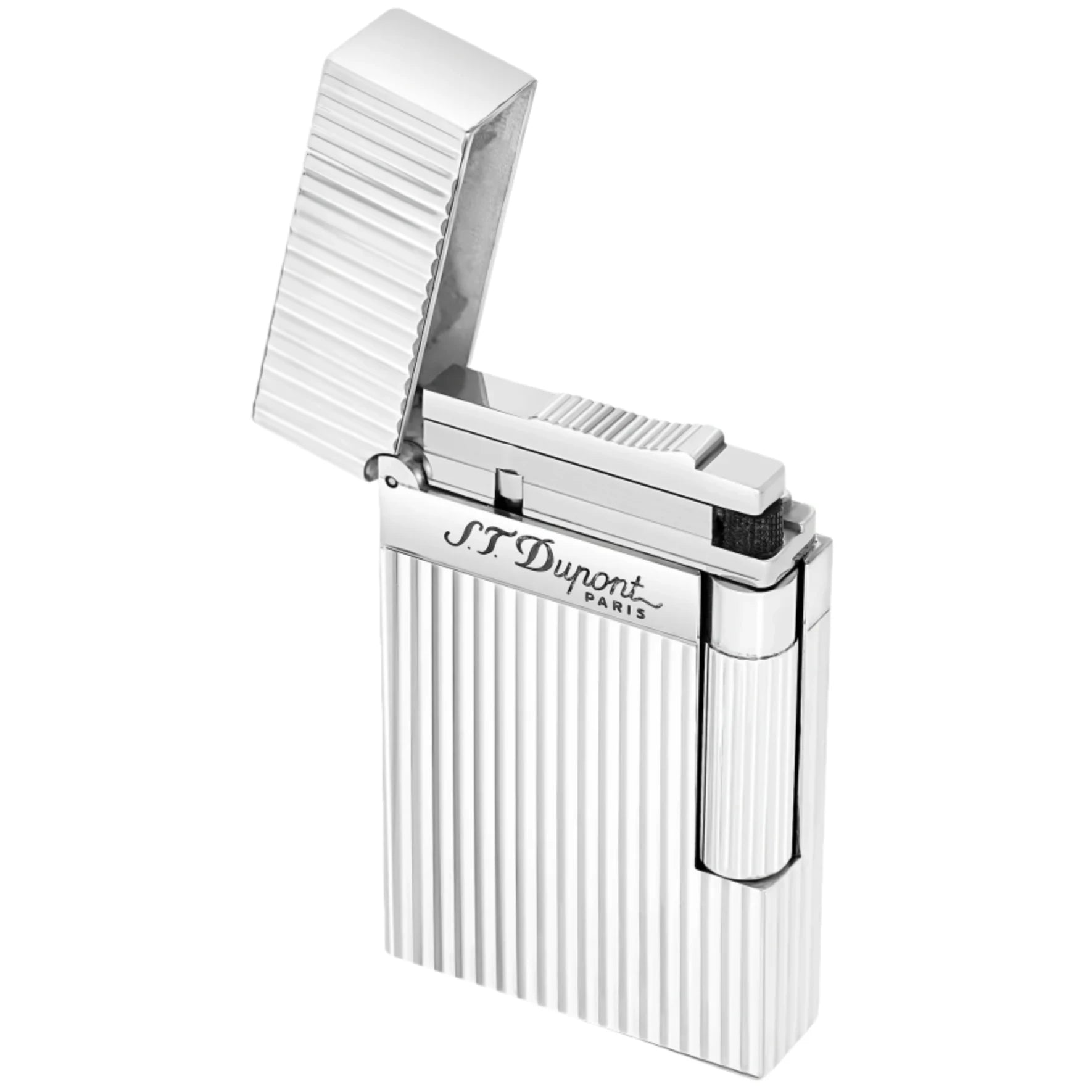 S.T. Dupont Line 2 Vertical Lines Silver Plated Lighter