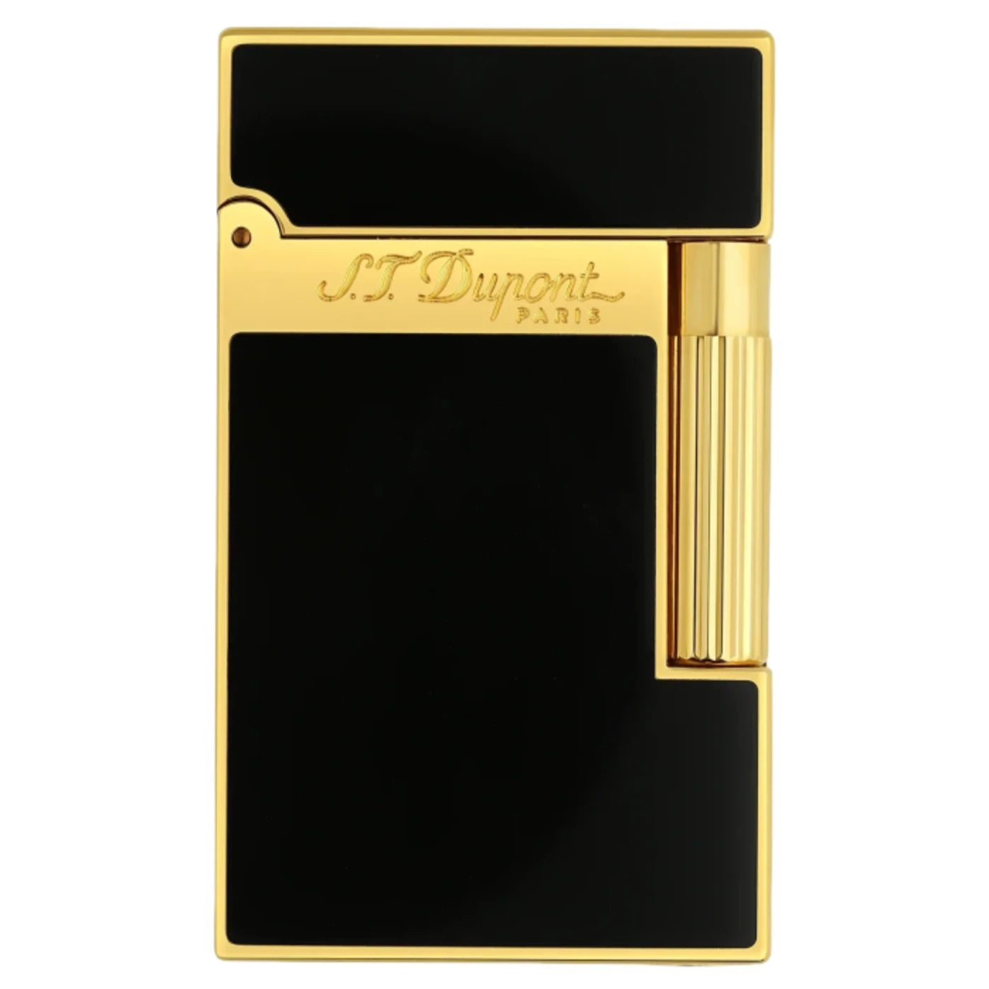 S.T. Dupont Line 2 Natural Black Lacquer Lighter with Yellow Gold Finish