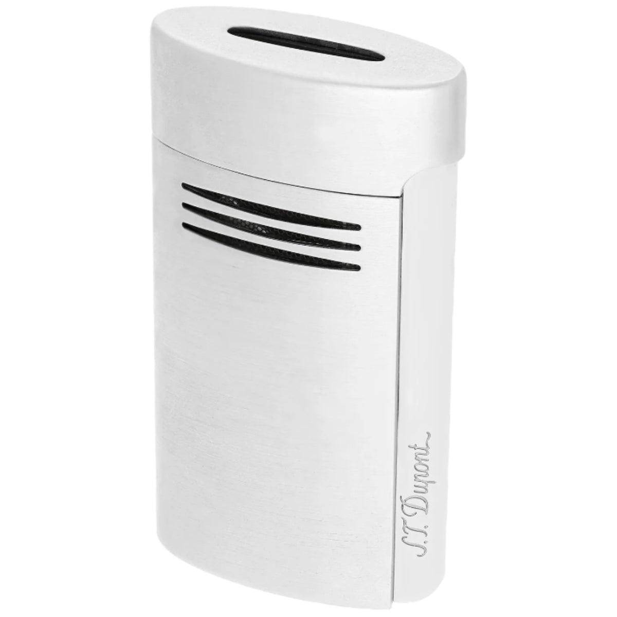 White lighter with three black vents on a white background