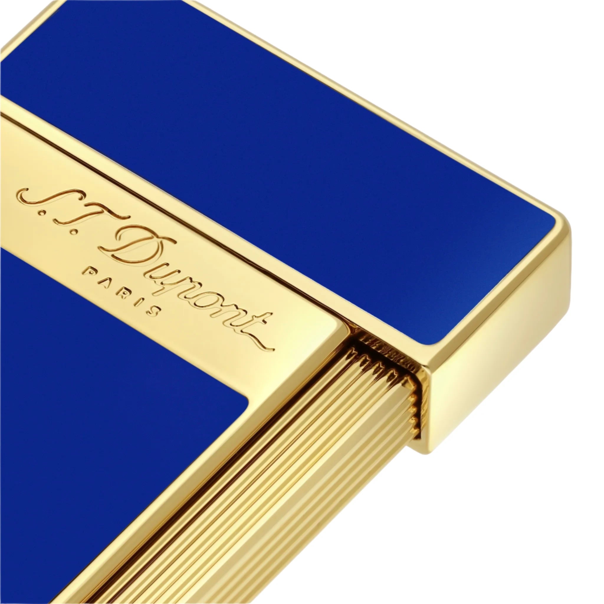 S.T. Dupont Biggy Blue and Gold Jet Flame Lighter