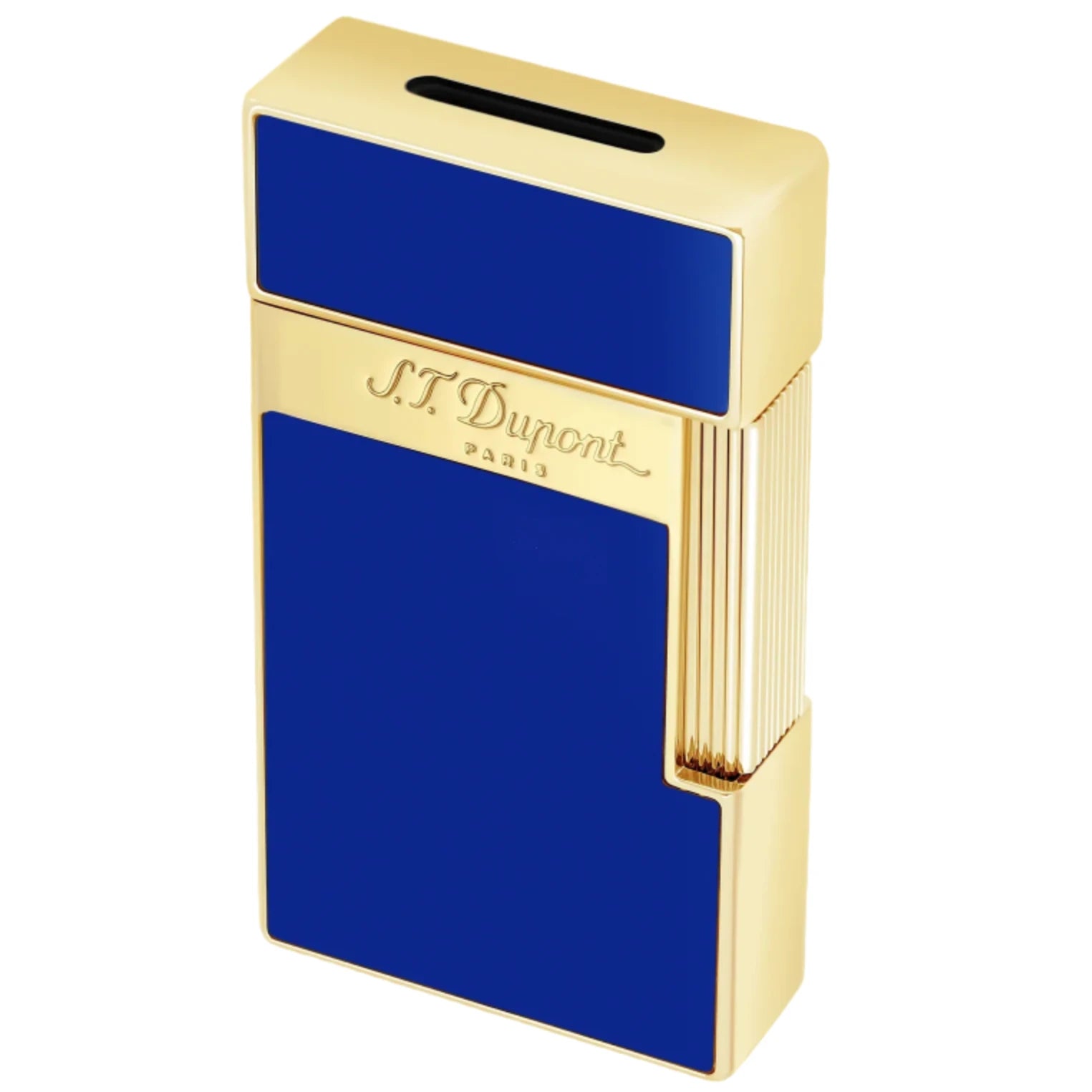 S.T. Dupont Biggy Blue and Gold Jet Flame Lighter