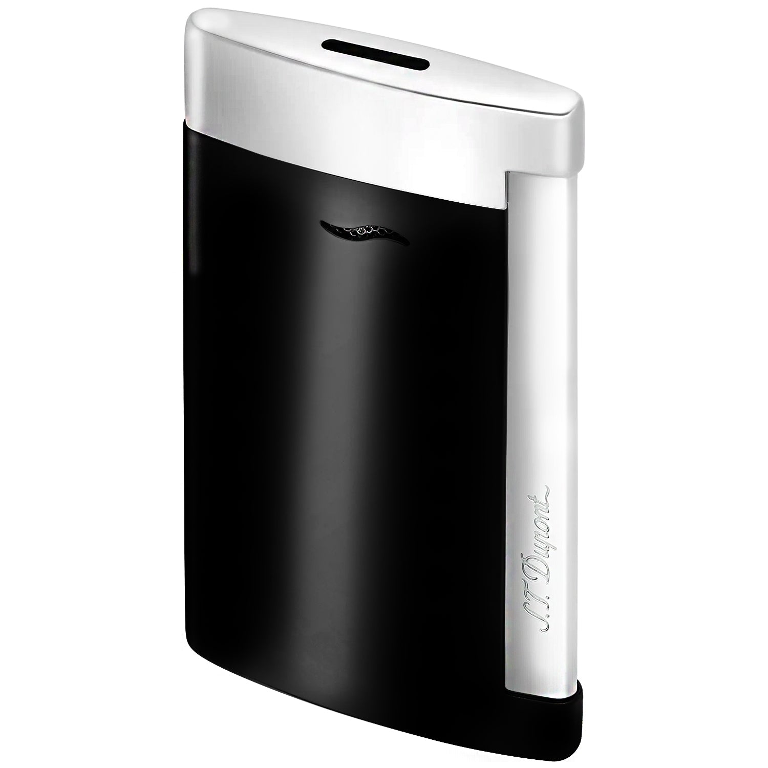 S.T. Dupont Slim 7 Black and Chrome Lacquer Lighter | KirbyAllison.com