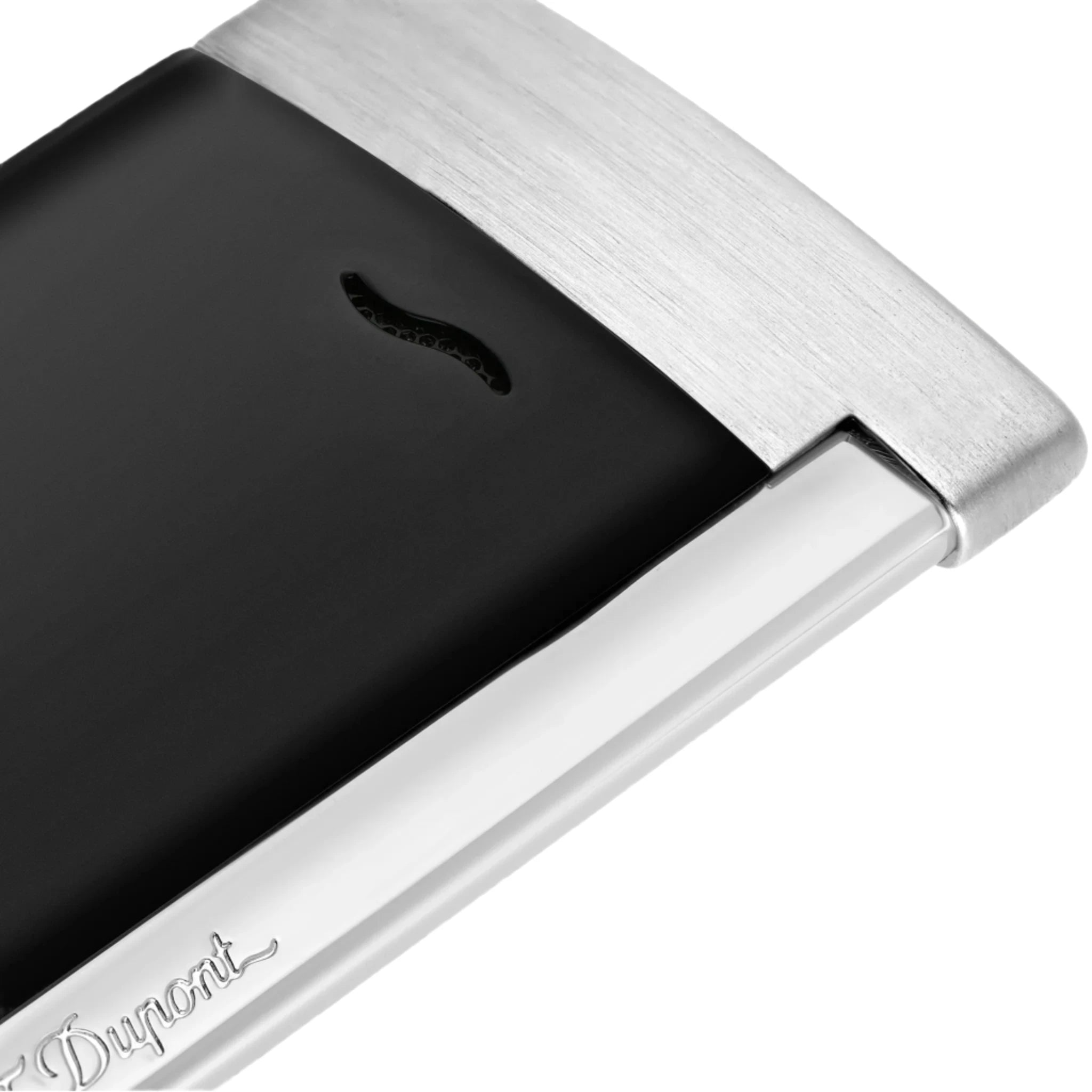 S.T. Dupont Slim 7 Matte Black and Brushed Silver Lighter