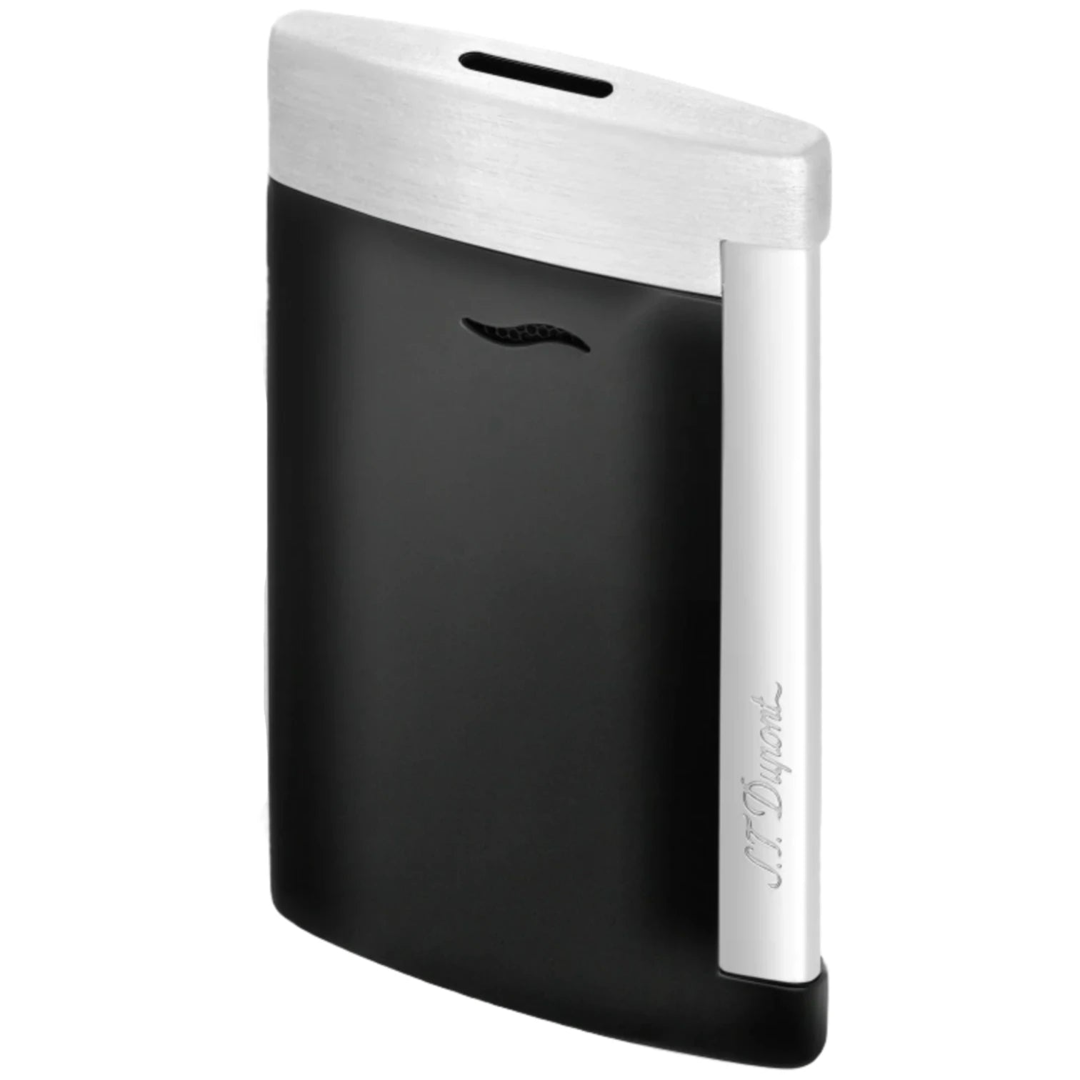 S.T. Dupont Slim 7 Matte Black and Brushed Silver Lighter