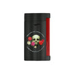 A black rectangular container adorned with a skull and roses design on the front, accompanied by French text encircling the image, evokes a Memento Mori aesthetic reminiscent of the S.T. Dupont Memento Mori Slim 7 lighter available at KirbyAllison.com.