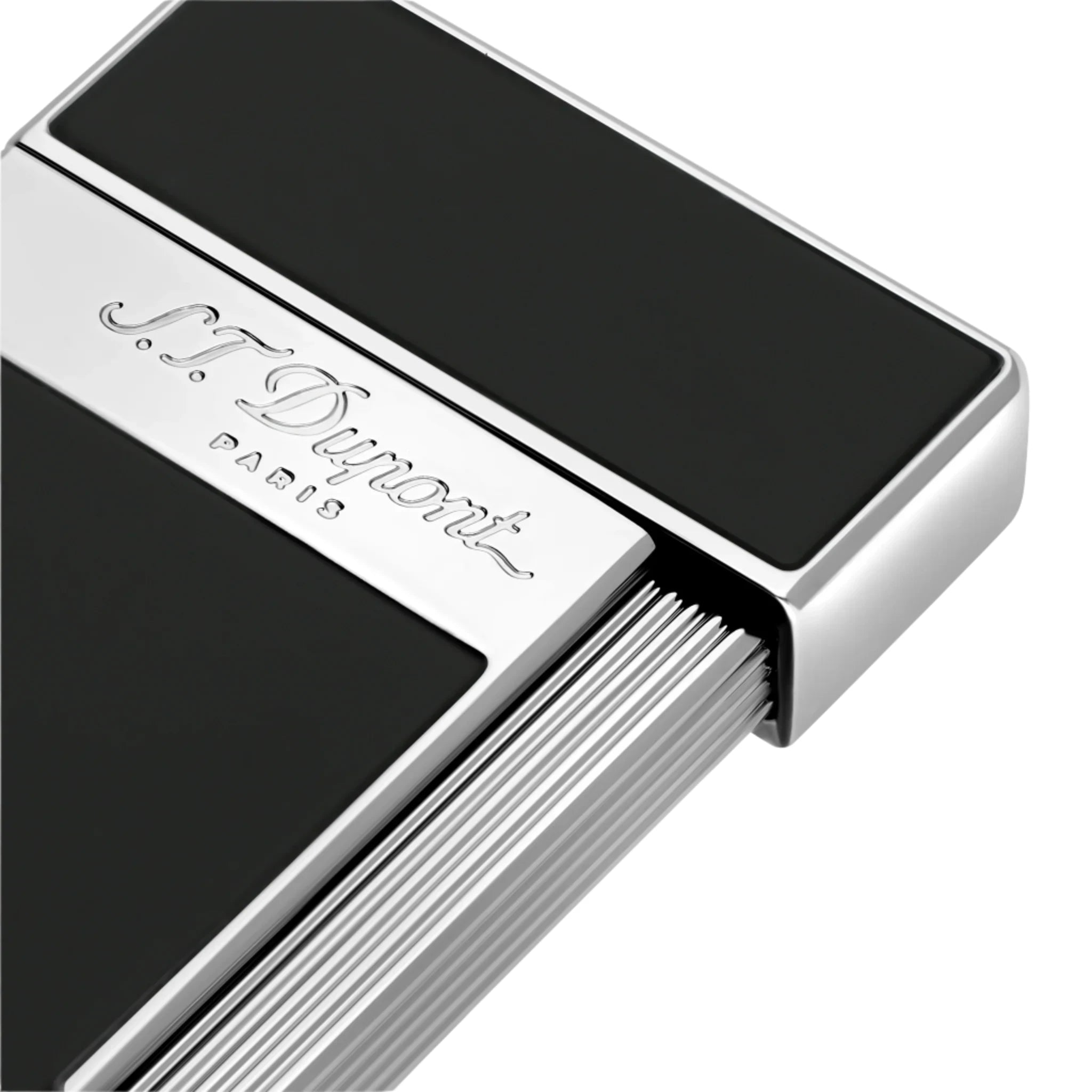 S.T. Dupont Slimmy Black Lacquer and Chrome Lighter