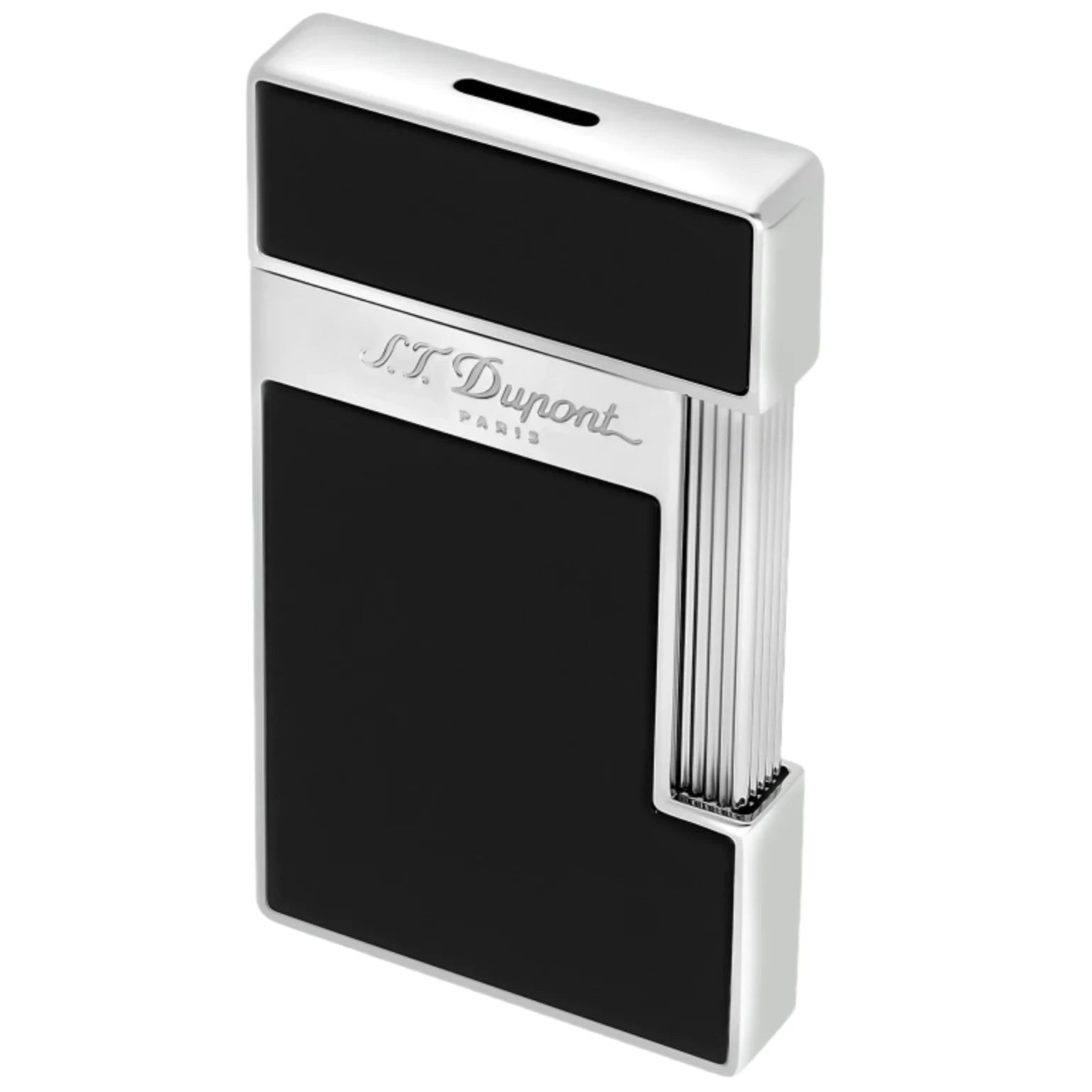 S.T. Dupont Slimmy Black Lacquer and Chrome Lighter