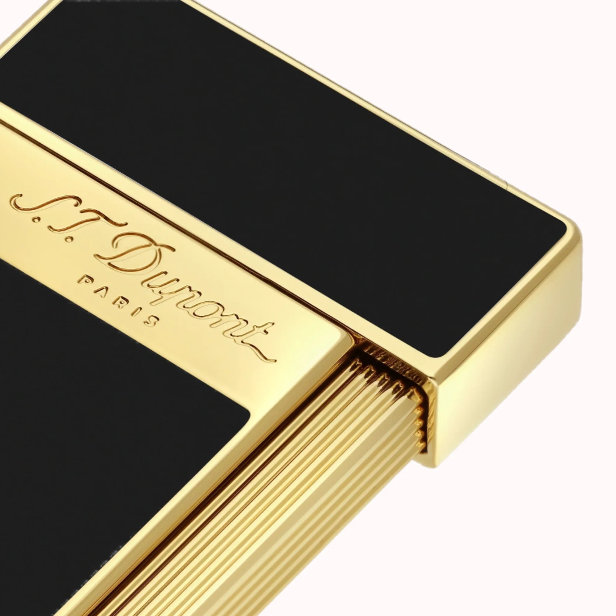 S.T. Dupont Slimmy Black Lacquer and Gold Lighter