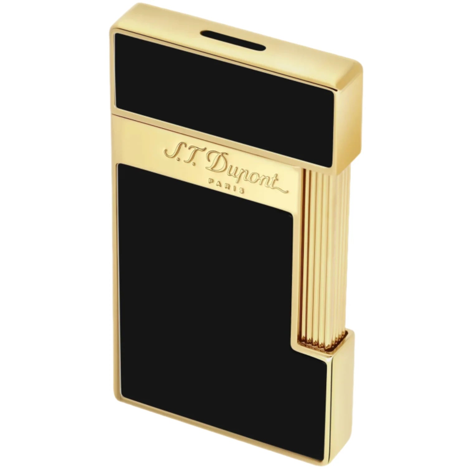 S.T. Dupont Slimmy Black Lacquer and Gold Lighter