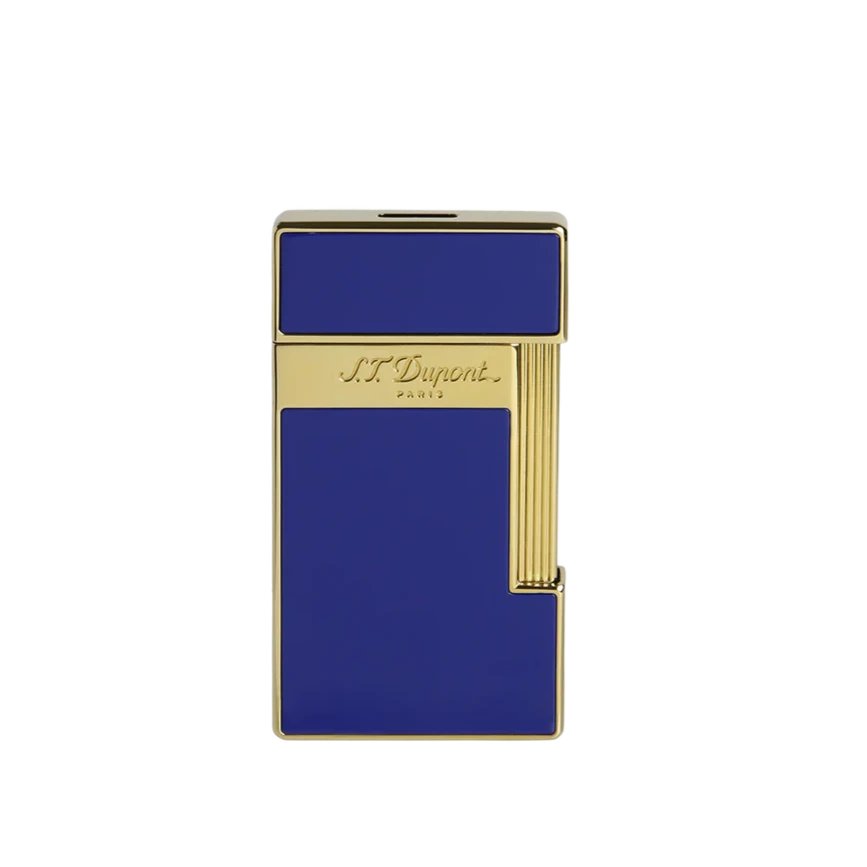 S.T. Dupont Slimmy Blue Lacquer and Gold Lighter