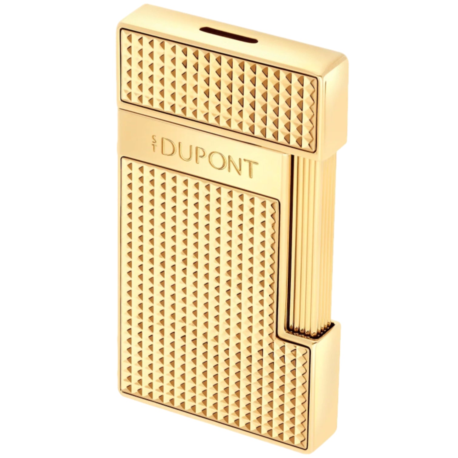 S.T. Dupont Gold Diamond Head Slimmy Lighter | KirbyAllison.com