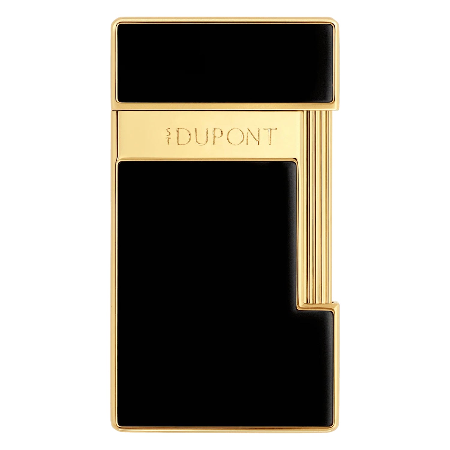 S.T. Dupont Slimmy Black Lacquer and Gold Lighter