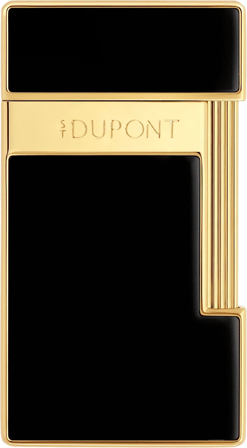 S.T. Dupont Slimmy Black Lacquer and Gold Lighter