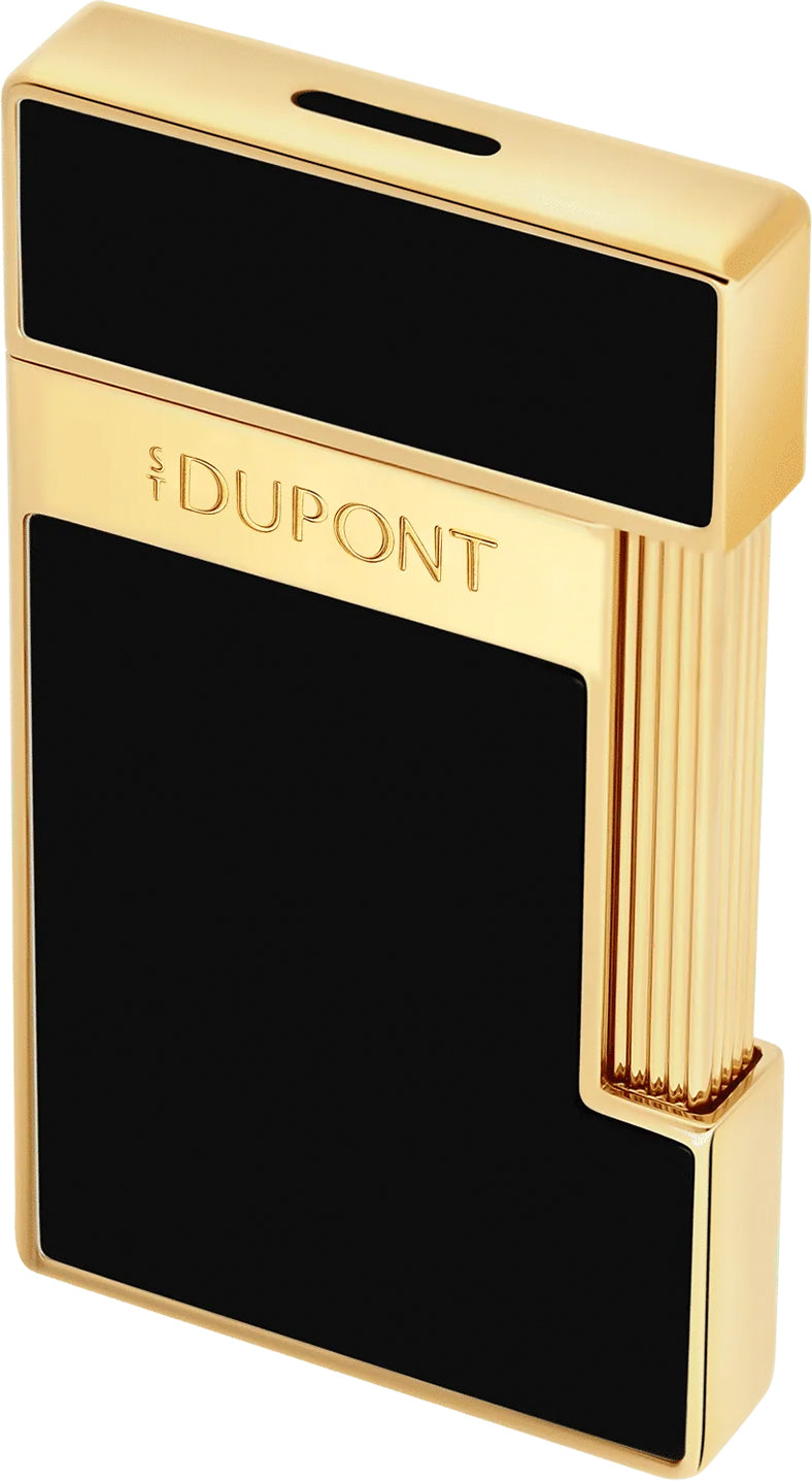 S.T. Dupont Slimmy Black Lacquer and Gold Lighter