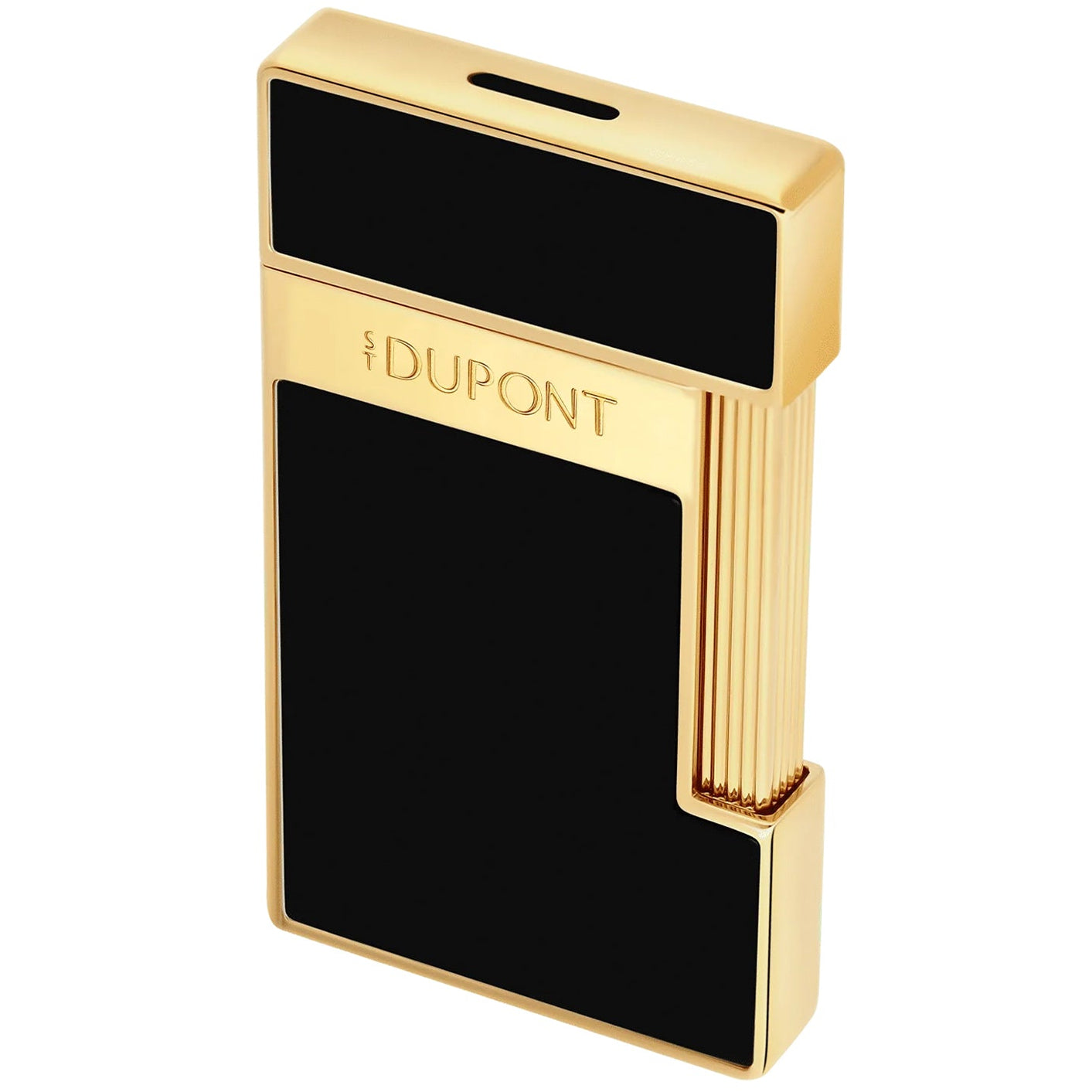 S.T. Dupont Slimmy Black Lacquer and Gold Lighter