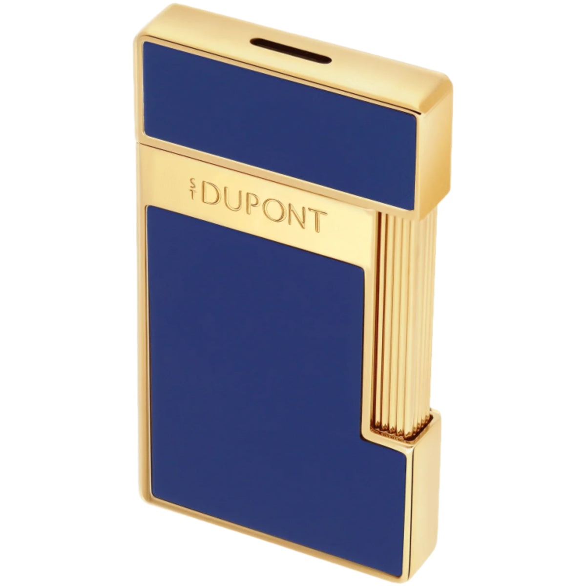 S.T. Dupont Slimmy Blue Lacquer and Gold Lighter