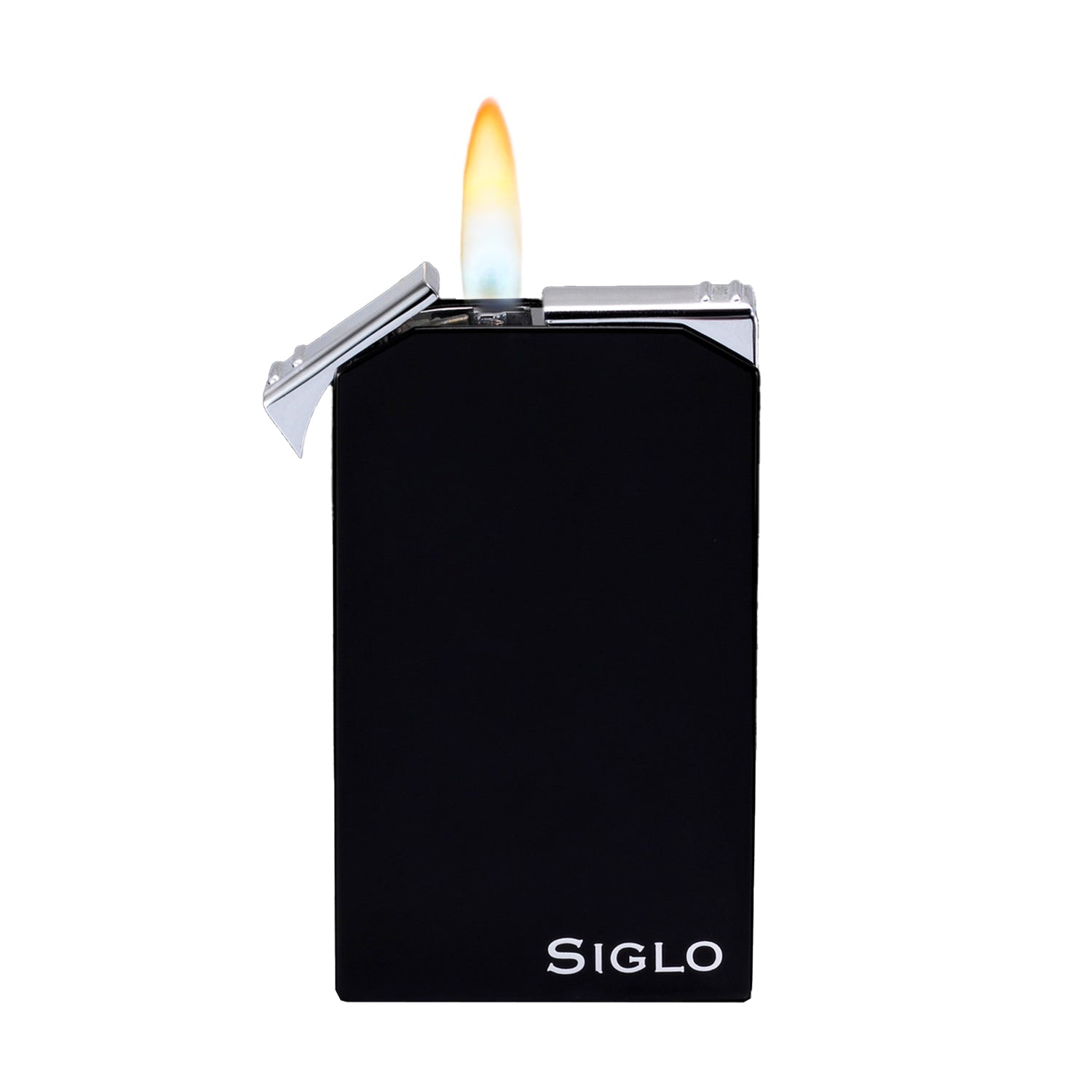 Siglo Twin Flames Shiny Black Lighter