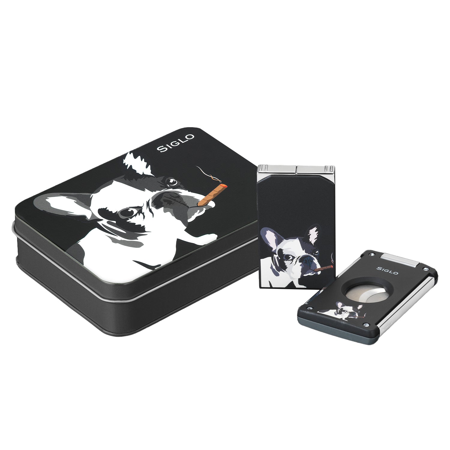 Siglo Year Of The Dog Black Cutter & Lighter Set
