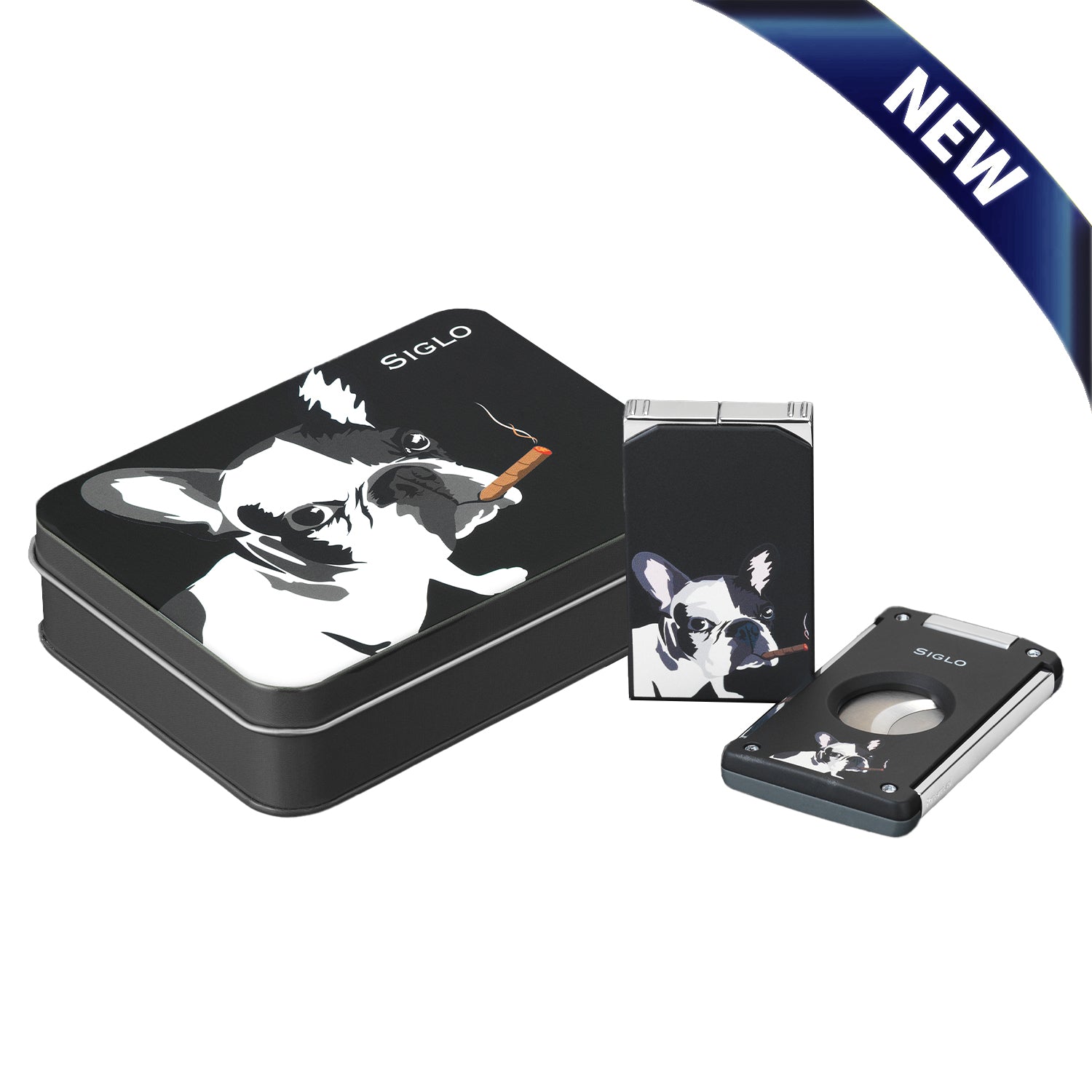 Siglo Year Of The Dog Black Cutter & Lighter Set