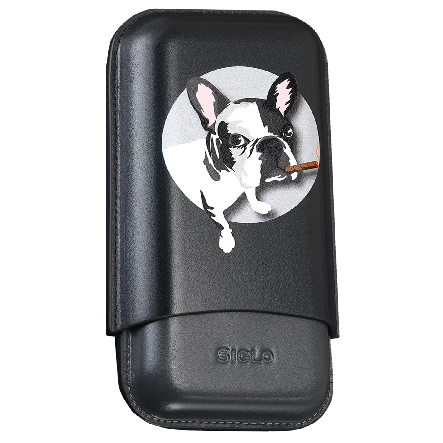 Siglo Year of the Dog Black Leather Cigar Case (3 Cigars)