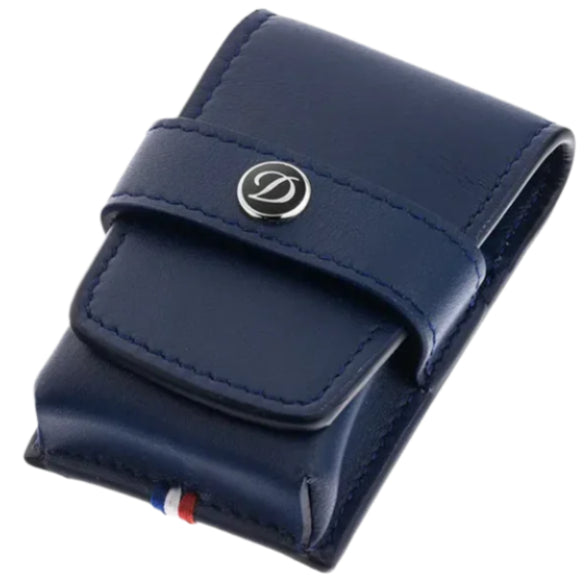 S.T. Dupont Navy Leather Le Grand Cling Lighter Case