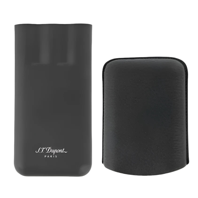 Black Grained and Matte Triple Cigar Case