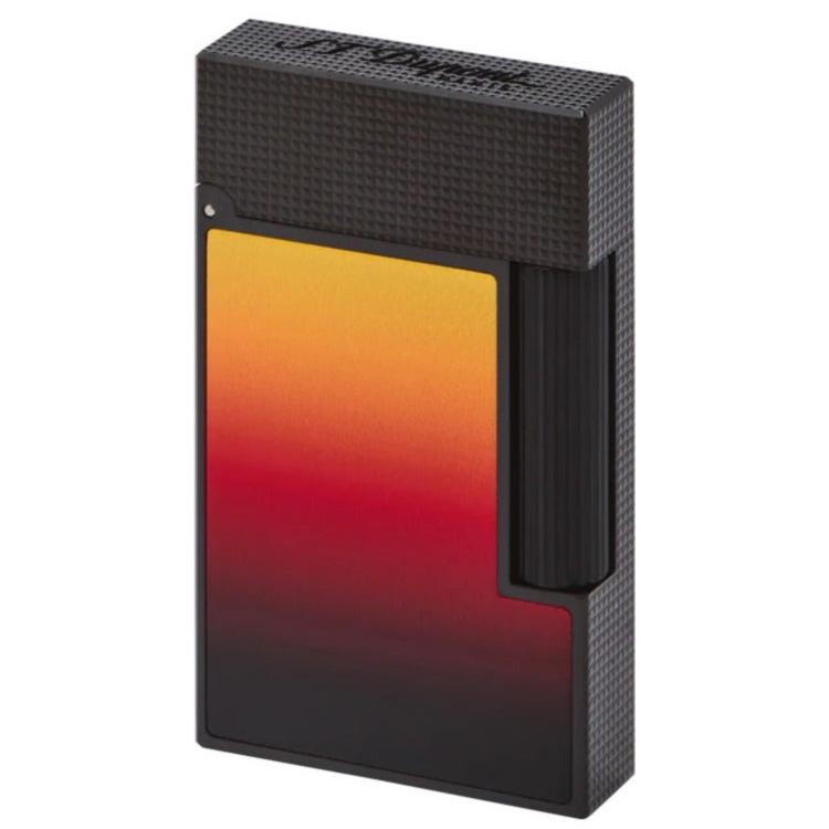 S.T. Dupont Line 2 La Flamme Orange and Yellow Lacquer w/ Black Trim Lighter