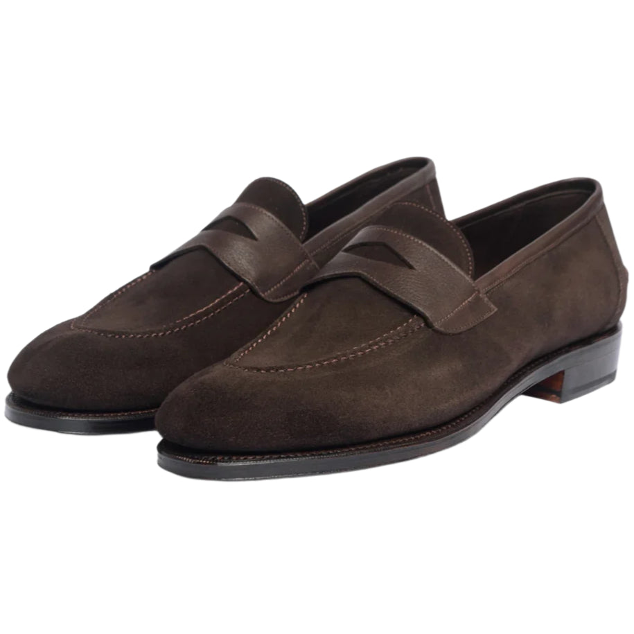 Unlined Penny Loafer, Dark Brown, Rufer Last