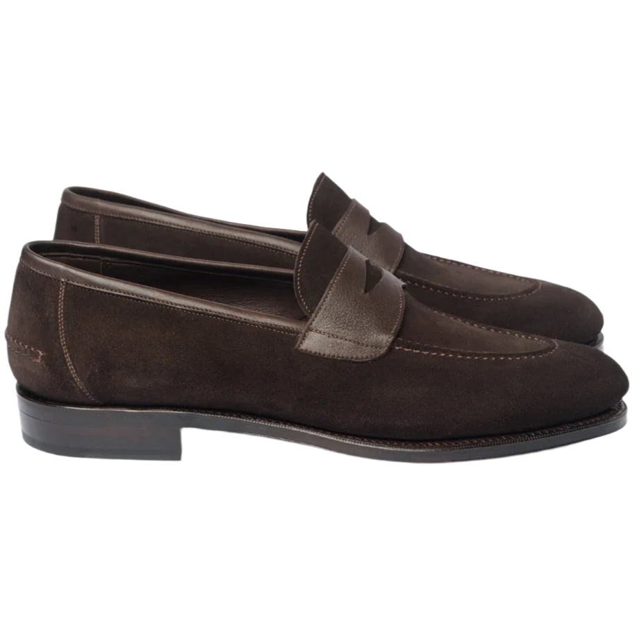 Unlined Penny Loafer, Dark Brown, Rufer Last