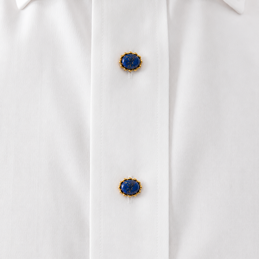 Sovereign Grade Lapis Lazuli Golden Acorn Stud Set
