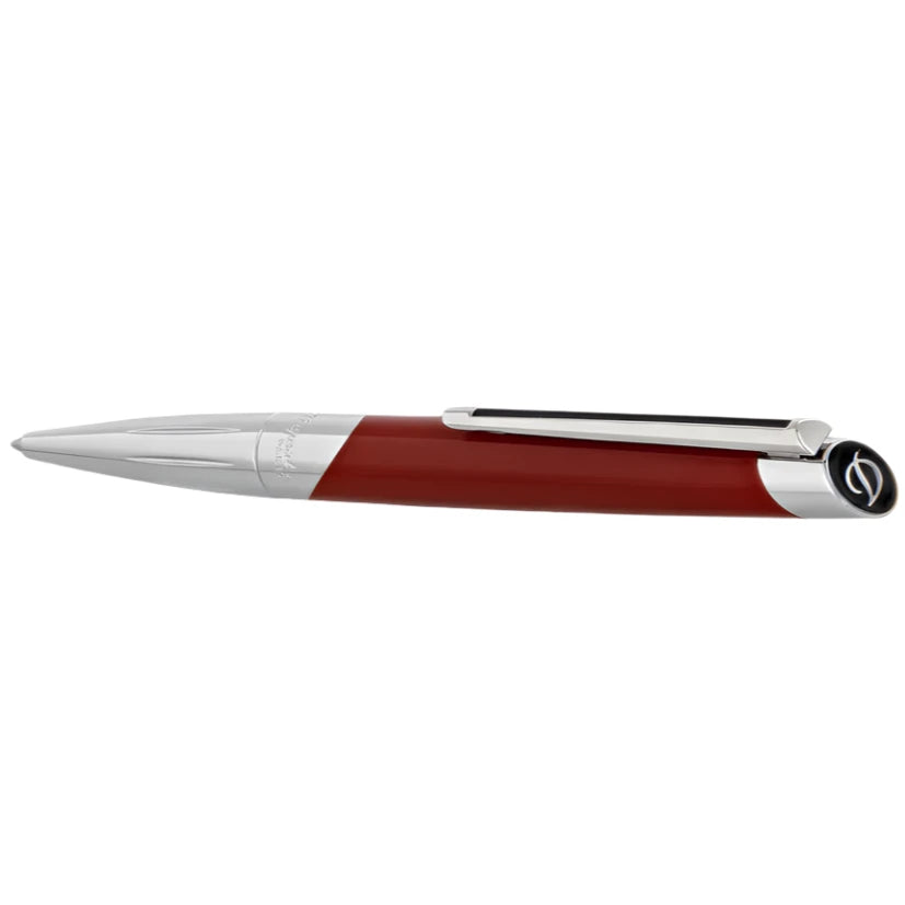 S.T. Dupont Defi Millennium Silver and Matte Red Ballpoint Pen