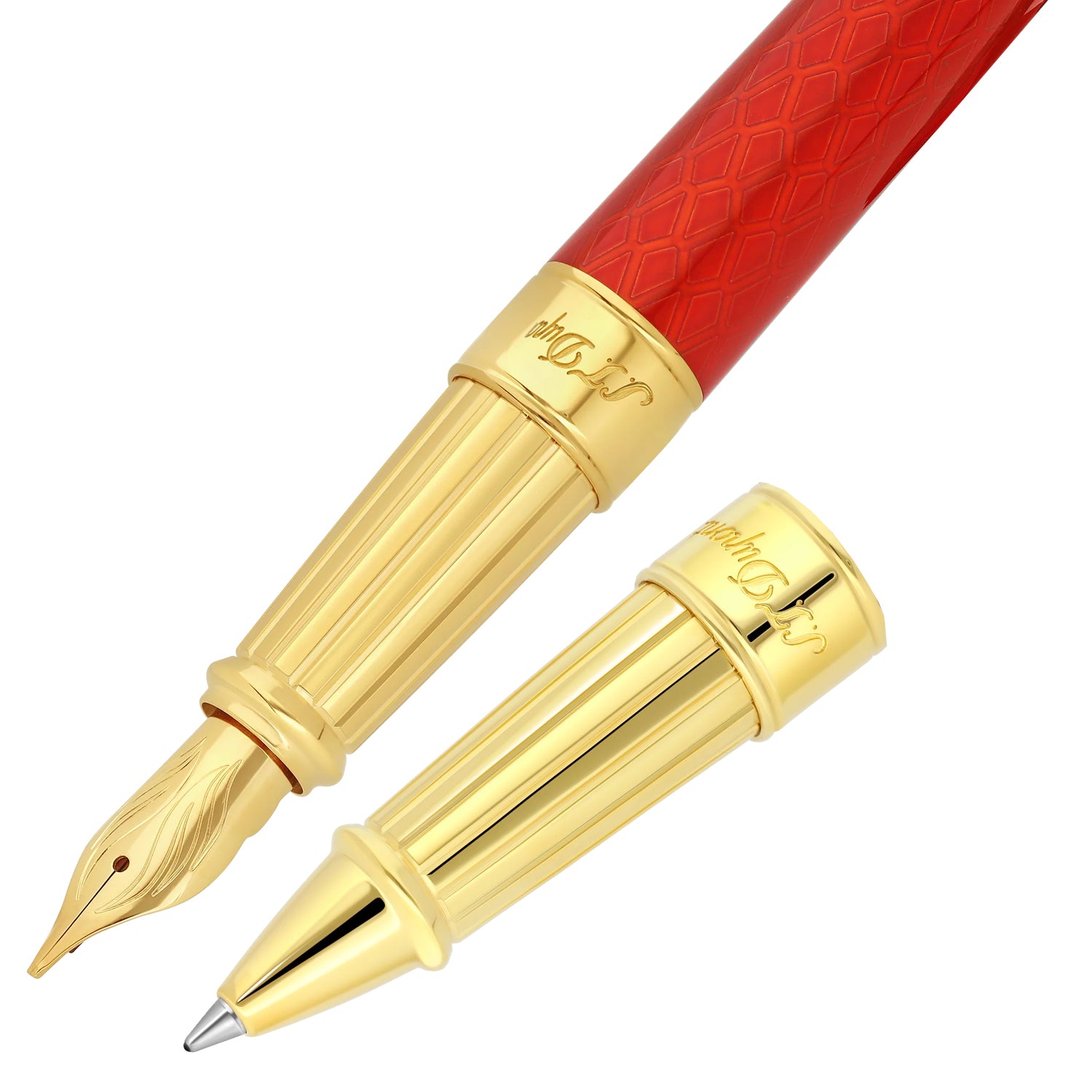S.T. Dupont Line D Eternity Burgundy Dragon Fountain/Rollerball