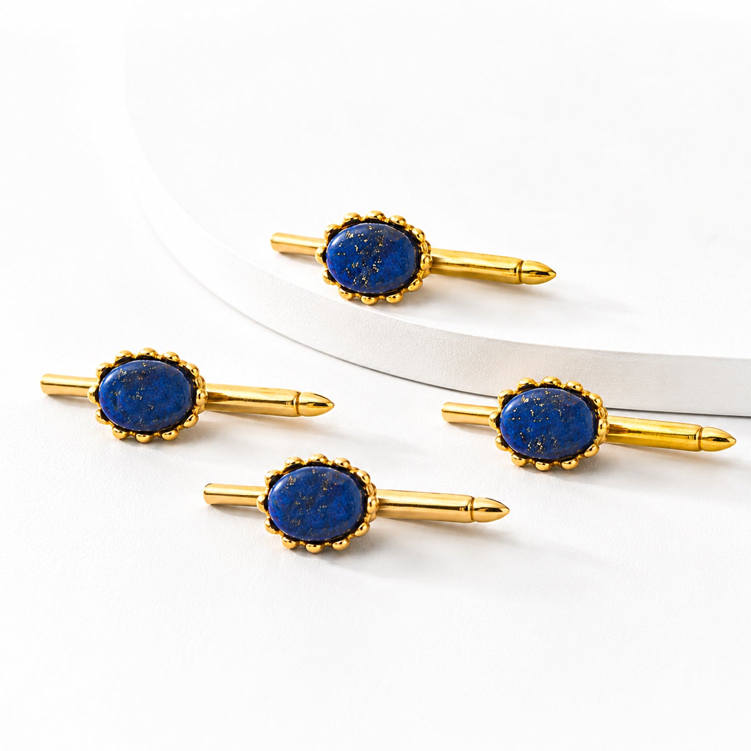 Sovereign Grade Lapis Lazuli Golden Acorn Stud Set