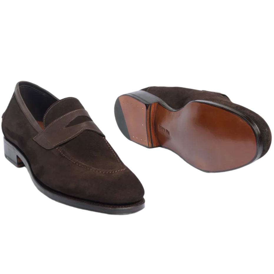 Unlined Penny Loafer, Dark Brown, Rufer Last