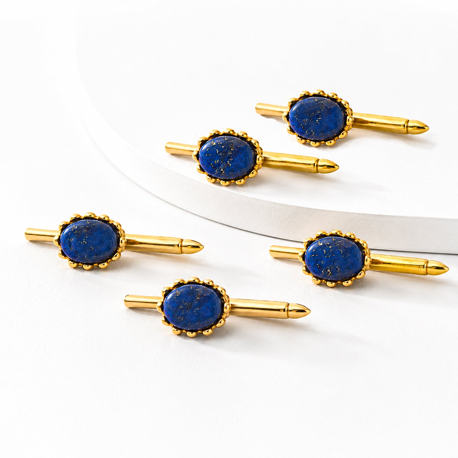 Sovereign Grade Lapis Lazuli Golden Acorn Stud Set