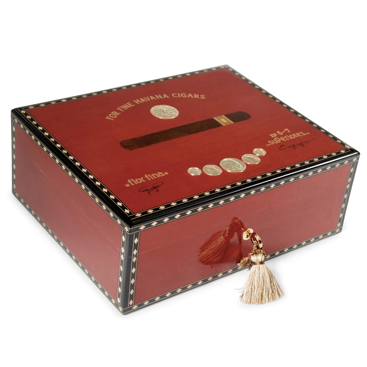 Elie Bleu Red Sycamore Medals Humidor (75 Cigars)